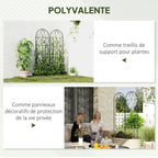 Support pour plantes grimpantes avec motif lot de 2 treillis de jardin pour vigne fleurs légumes métal 50 x 150 cm noir-5