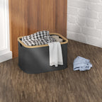 Panier à linge pliable 36 L corbeille linge sale avec poignées rainurées pour salle de bain chambre à coucher buanderie-6