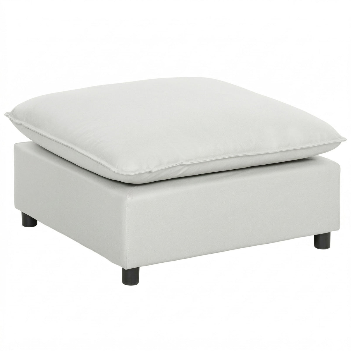 Repose pied salon carré, ottoman avec pieds en plastique, pouf salon pour chambre à coucher, entrée, 75x75x40 cm, gris-0
