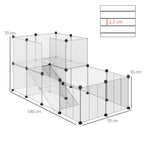 Enclos pour petits animaux design DIY cage modulable pour cochon d'Inde lapin chinchillas petits animaux domestiques 27 panneaux noir-2