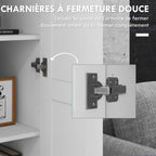 Armoire 2 portes meuble de rangement avec 5 étagères, style contemporain, 60L x 36,5l x 175H-4