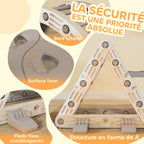 8 en 1 Triangle escalade enfants, arc d'escalade, rampe double-face pour grimper & glisser, 279 x 80 x 69 cm, gris-4
