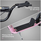 Trottinette enfant patinette pneus 30 cm Hauteur Guidon réglable poignée Frein et béquille Acier pour enfants à partir de 5 ans Rose-5