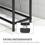 Porte serviettes sur pied sèche serviette 2 niveaux en métal pour la salle de bain, dim. 66l x 20P x 110H cm, noir-4