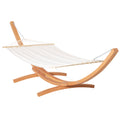 Hamac de jardin avec support en bois hamac sur pied 1 personne 3,92L x 1,2l x 1,1H m coloris crème marron-0