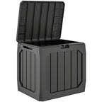 Coffre de rangement exterieur 121L, coffre de jardin avec poignées, conteneur étanche, 56 x 45 x 53 cm, noir-0