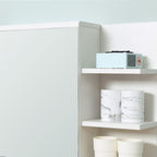 Armoire Miroir de Salle de Bain avec étagère 3 étagères latérales kit Installation Murale fourni en Bois Aspect Blanc-8