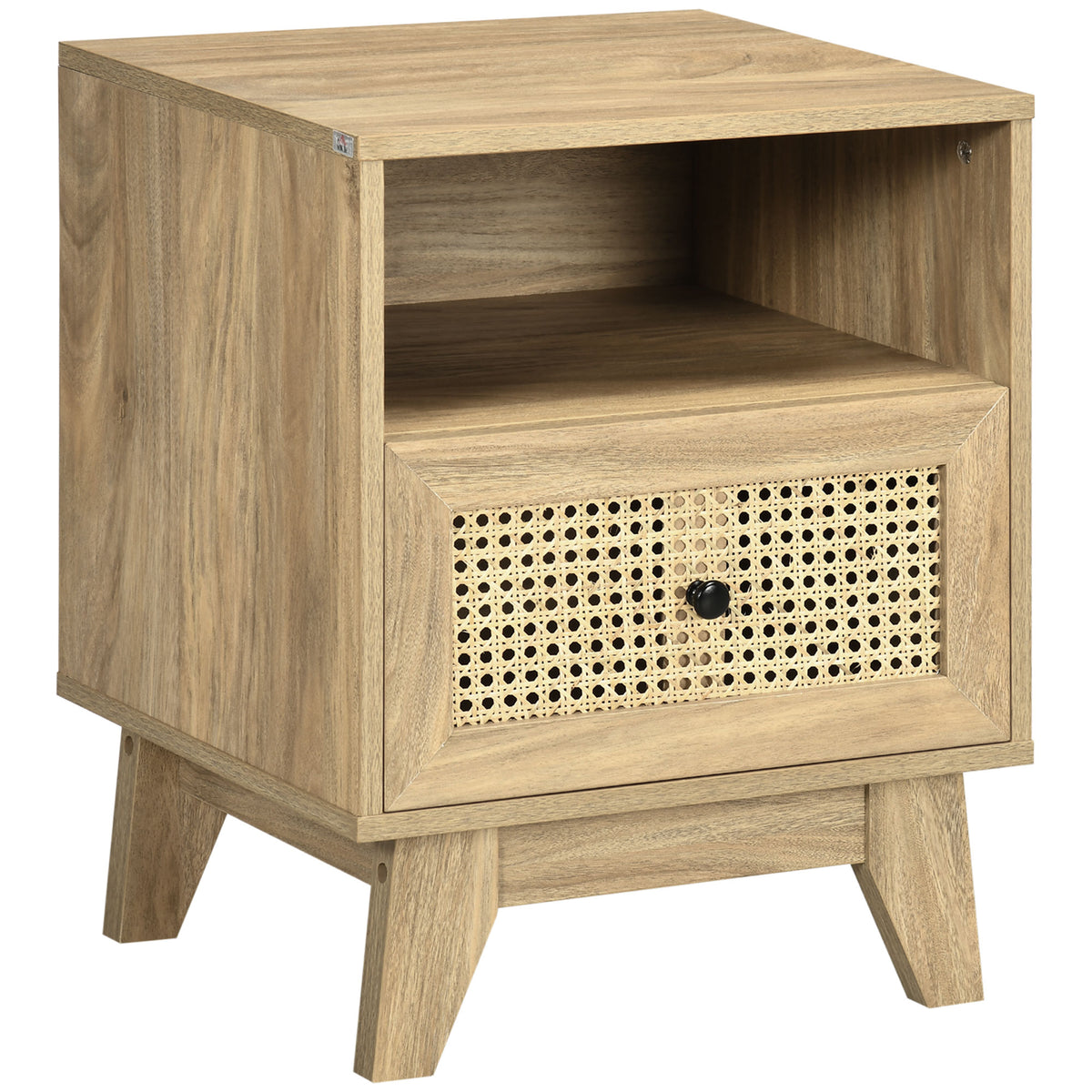 Table de chevet table de nuit avec tiroir porte cannage et niche vintage 45 x 39 x 56,5 cm-0