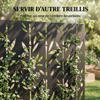 Panneau Brise Vue décoratif Extérieur Claustra Décoratif Jardin 3 Panneaux à motif Bambou métal 92x40x192cm Noir-4