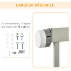 Barrière de sécurité pour animaux domestique fermeture automatique double verrouillage largeur 75-103 cm gris-5