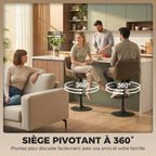 Lot de 2 Tabourets de Bar, Tabourets Hauts Cuisine avec Siège Pivotant et Hauteur Réglable, Marron Foncé-6