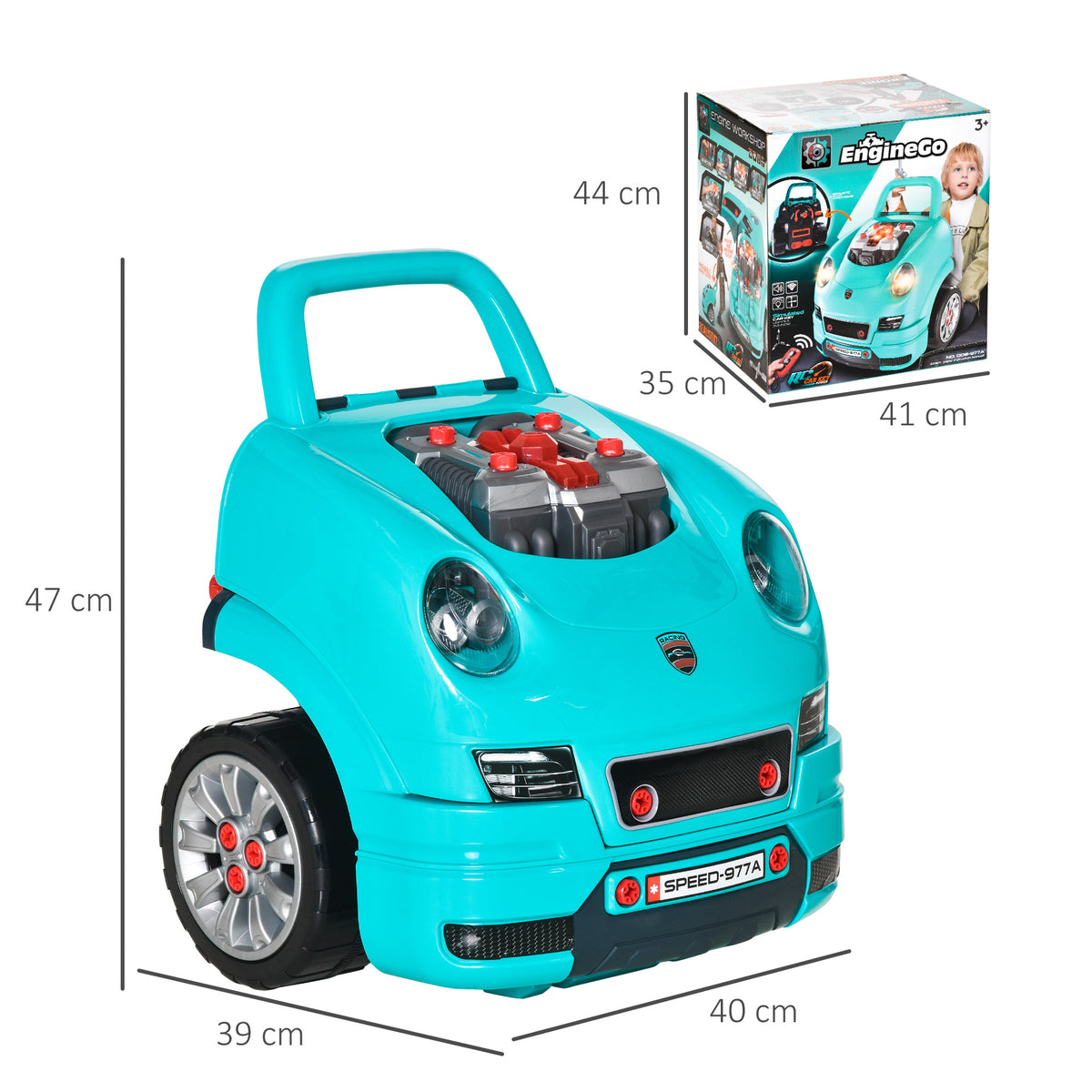 Camion mécano 2 en 1 jouet bricolage enfant jeu d'imitation mécanicien nombreux qccessoires total de 61 pièces bleu-2