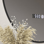 Miroir de salle de bain rond avec éclairage LED, intensité variable, fonction anti-buée, interrupteur tactile, noir-8