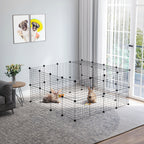 Cage parc clôture pour animaux domestiques enclos pour petits animaux modulable 2 niveaux 72 panneaux bords arrondis-9