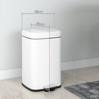 Poubelle de cuisine 20L avec couvercle à fermeture douce et pédale, seau intérieur amovible, 28L x 35l x 45H cm, blanc-2