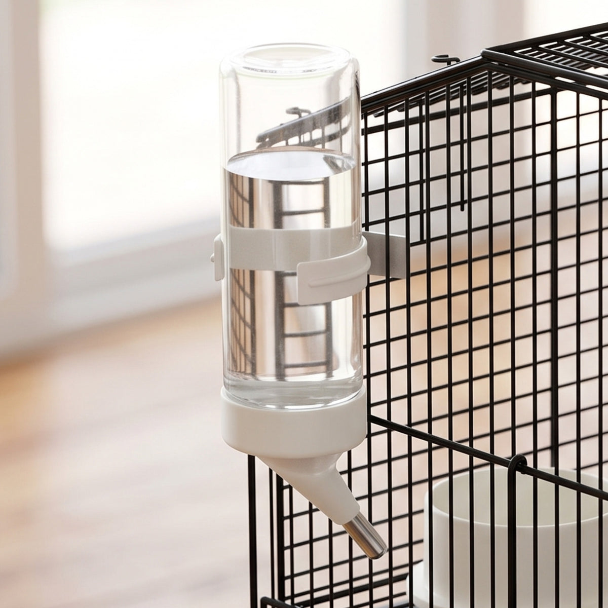 Cage hamster cage rongeur 2 étages avec roulettes plate-forme et échelle en fil d'acier 57 x 43 x 57 cm noir-8