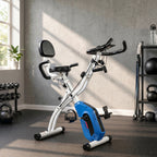 Vélo d'Appartement Pliable Vélo de Fitness 4 en 1 Silencieux Connecté Kinomap Bluetooth et Zwift 105x53,5x109cm Bleu-1