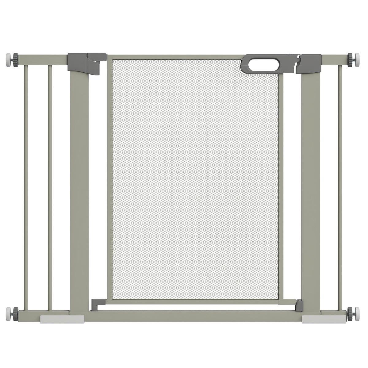 Barrière de sécurité pour animaux domestique fermeture automatique double verrouillage largeur 75-103 cm gris-0