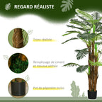Palmier Artificiel H.1,6 m Arbre Artificiel Tronc Branches Lichen Feuilles Grand réalisme Pot Inclus-4