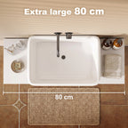 Meuble sous lavabo, meuble de salle de bain avec 2 tiroirs, style moderne, 80 x 30 x 60 cm, blanc-4