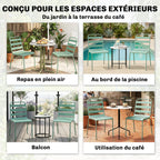 Lot de 2 Chaises de Jardin Empilables en Métal pour Terrasse, Balcon, Jardin, Vert-8