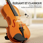 Violon 4/4 ensemble de violon en bois massif pour adultes et débutants avec étui léger et portable 60 x 21 cm marron-5