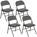 Lot de 4 chaises pliantes chaises de salle à manger portables cadre en acier 45 x 46 x 78 cm noir-0