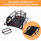 Remorque vélo remorque de transport pour vélo 70 L 155L x 71,5l x 77H cm poignée barre d'attelage universelle pliable acier Charge max. 40 Kg noir-4