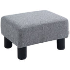 Pouf repose-pied tabouret bas en tissu de lin capacité de charge 110 Kg 40 x 30 x 24 cm gris-0