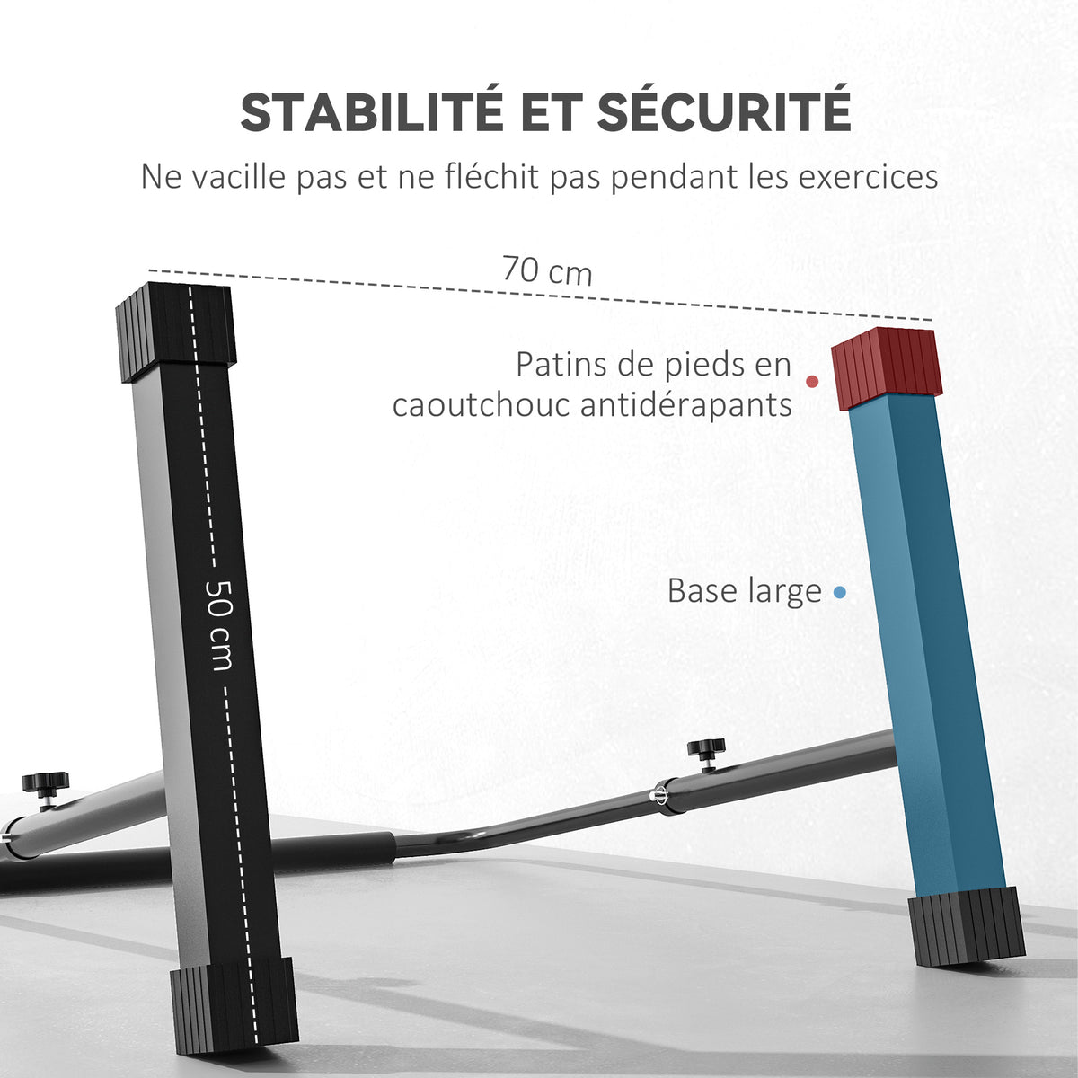 Dips barre parallèle Station de Musculation Réglable en Acier, hauteur réglables avec 4 niveaux pour Dips, Push Up, Parallettes Fitness, noir-4
