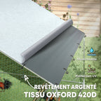 Enclos poulailler extérieur parc grillagé 12 m² avec perchoir et mangeoire acier galvanisé Ø25mm 300x400x195cm argent-6