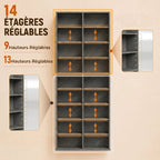 Rangements pour CD et DVD 18 compartiments capacité max. 640 CD/360 DVD 430 Blu-ray 78,5 x 24 x 175 cm gris clair-4