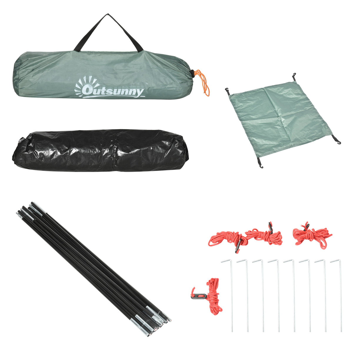 Tente de camping 2 personnes camouflage tente dôme légère ventilée facile à monter avec portes zippées-7