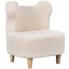Fauteuil enfants canapé pour enfants avec dossier en forme ours, tissu en polaire teddy, 47 x 43 x 53 cm, beige-0