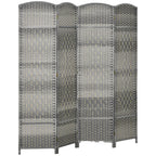 Paravent intérieur en bois 4 panneaux séparateur de pièce pliable pour salon chambre 180 x 180 cm gris mélangé-0