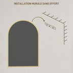Miroir mural arqué miroir de salle de bain avec cadre en alliage d'aluminium pour chambre salon entrée 60 × 90 cm or-6