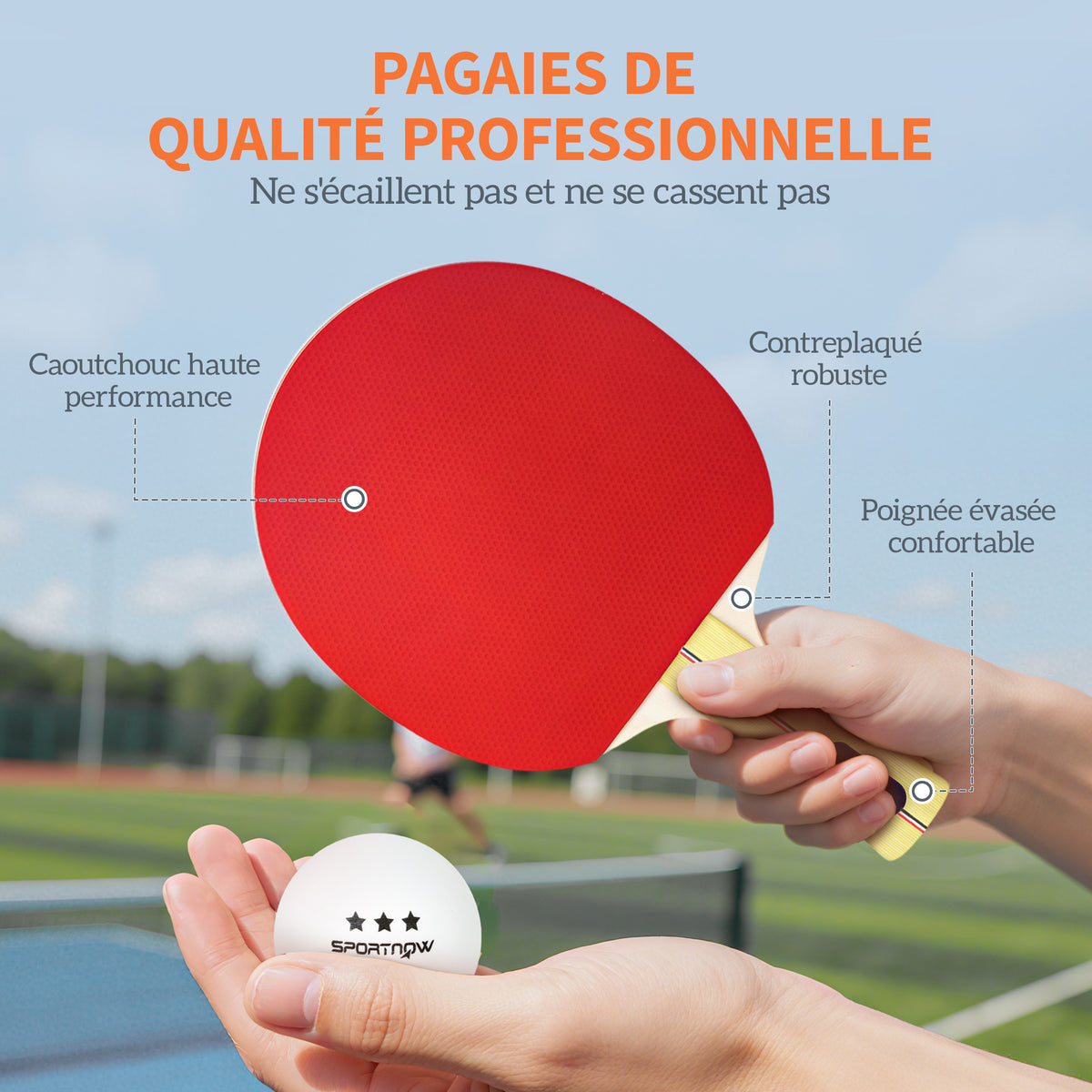 Lot de 4 raquettes de ping-pong, tennis de table 4 raquettes 8 balles 1 sac pour amateurs débutants experts-4