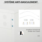 Buffet meuble de rangement 2 tiroirs coulissants 3 portes étagère réglable panneaux de particules 117 x 36 x 74 cm blanc-6