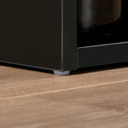 Table de bar table haute de cuisine mange-debout comptoir - dim. 112L x 57l x 106H cm - 3 étagères - noir-8