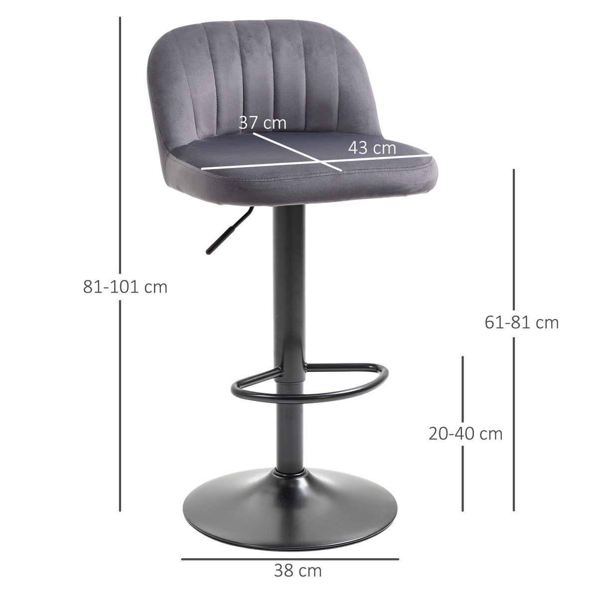 Lot de 2 tabourets de bar design contemporain avec repose-pieds hauteur réglable et pivotant gris-2