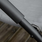 Chaise longue à bascule rocking chair ergonomique avec tétière accoudoirs métal galvanisé textilène Gris-7