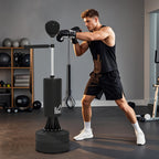 Sac de frappe boxe sur pieds punching ball brunier 3 en 1 avec ballon de vitesse bras flexible rotatif hauteur réglable-9