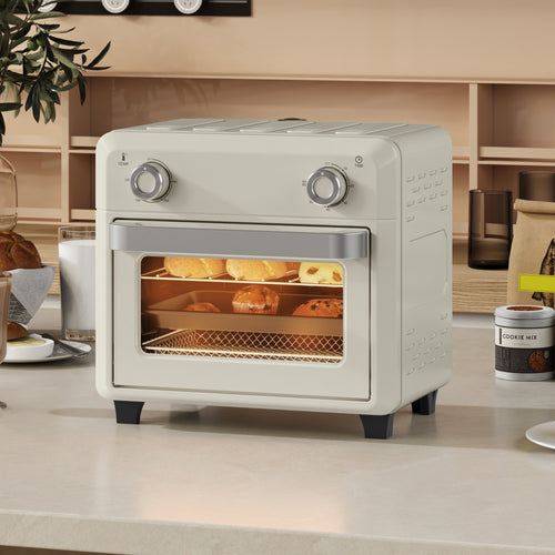 10L Friteuse sans huile mini four à air chaud 1 000 W avec température réglable 80°C-230°C, minuterie, 32x27,2x29,8cm-1