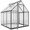 Serre de Jardin en Aluminium Polycarbonate, Montage Rapide, Fenêtre Réglable, Porte Battante, 178x168x195cm, Transparent-0