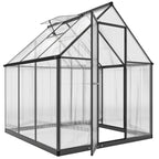 Serre de Jardin en Aluminium Polycarbonate, Montage Rapide, Fenêtre Réglable, Porte Battante, 178x168x195cm, Transparent-0
