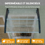 Auvent de porte d'entrée, toit marquise de porte exterieur en polycarbonate et profil aluminium résistante toit abri protection contre la pluie et UV pour terrasse, balcon, 100x75cm, transp.-4