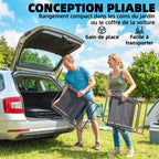 Lot de 4 chaises de jardin pliantes avec accoudoirs, chaises d'extérieur avec assise large en textilène, noir-3