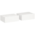 Lot de 2 tables de chevet murales, tables de nuit suspendues avec tiroir coulissant, 40 x 30 x 15 cm, blanc-0