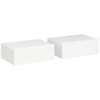 Lot de 2 tables de chevet murales, tables de nuit suspendues avec tiroir coulissant, 40 x 30 x 15 cm, blanc-0