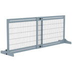 Barrière de sécurité pour chien extensible longueur réglable 104-180 x 36 x 69 cm pin bleu gris-0